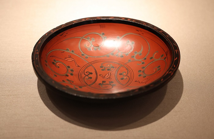 selected lacquerware on display at liangzhu museum